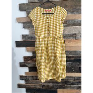 Pyne & Smith yellow checks dress size XS
